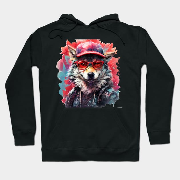 Cute Wolf With Baseball Cap Hoodie by Chavjo Mir11